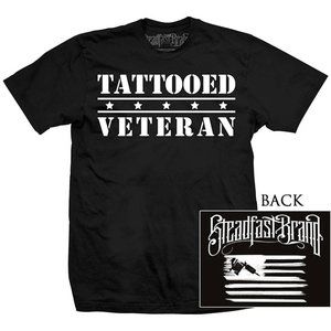 Men's Steadfast Tattooed Veteran T-Shirt Black